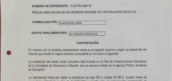  El alcalde de Los Palacios y Villafranca exige a la Junta que “venda menos humo” y empiece de una vez por todas las obras educativas en los institutos de la localidad